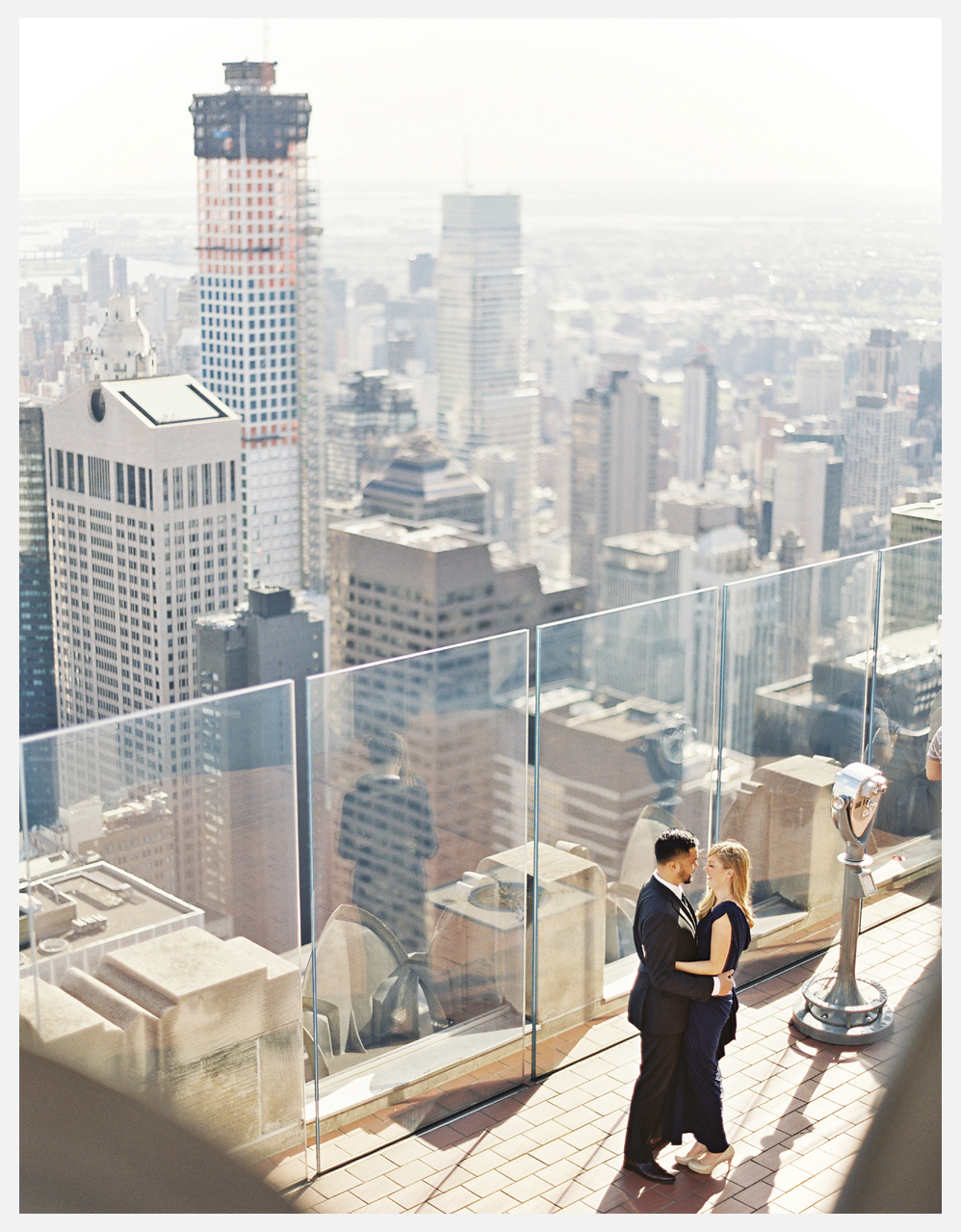 Engagement photos from Top of the Rock in New York by Alicia Swedenborg, wedding photographer