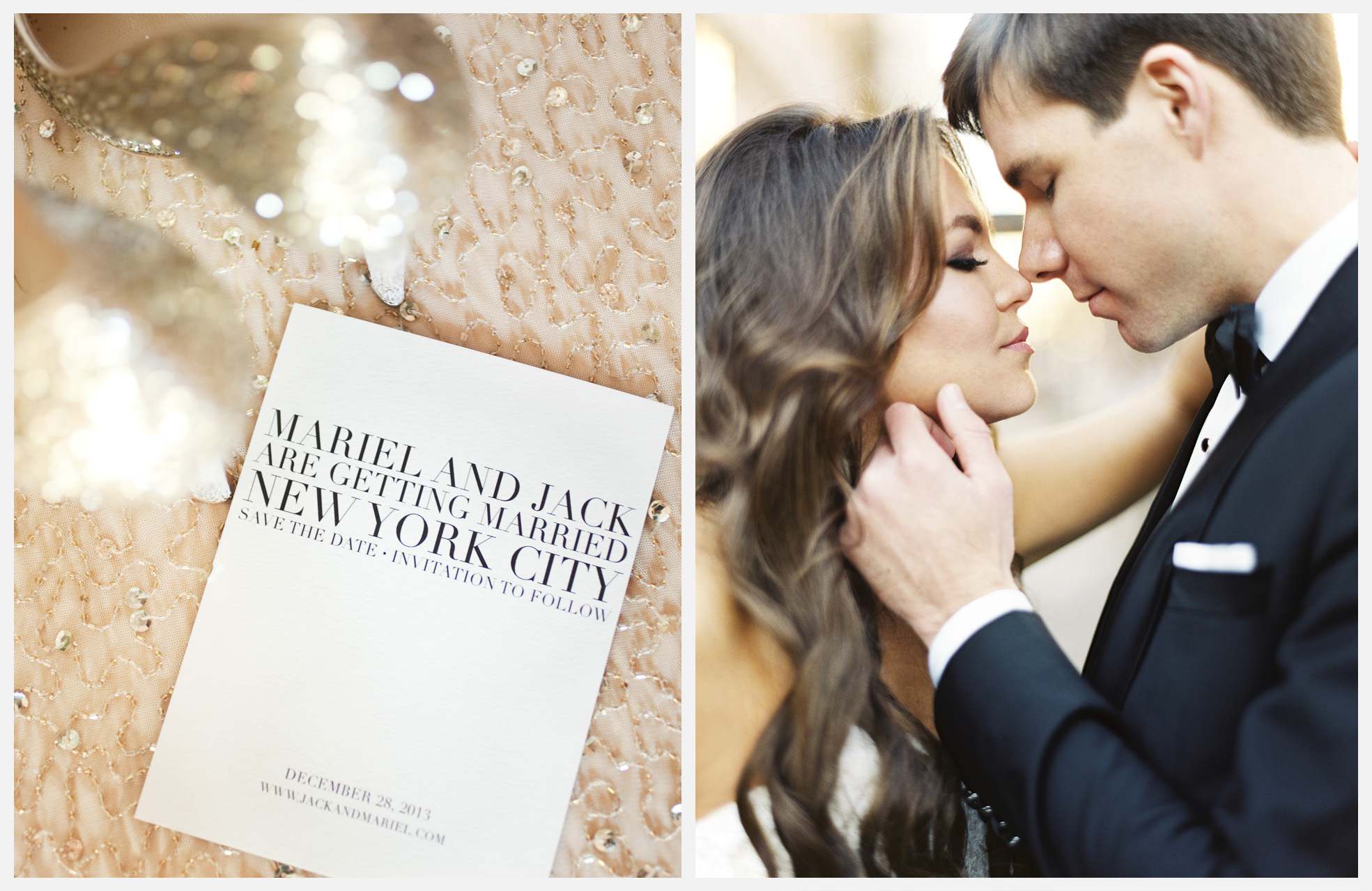 Mariel & Jack had their wedding portraits done outside Gramercy Park Hotel